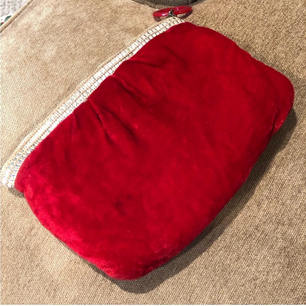 Vintage Red Clutch with Silver Accents